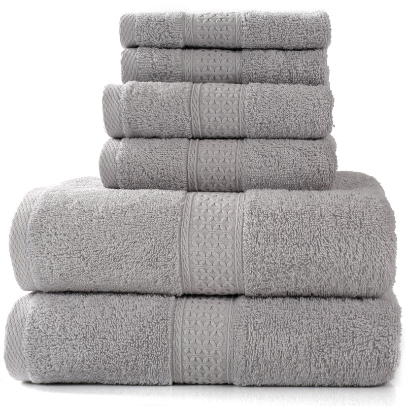 纯棉毛巾吸水浴巾柔软方巾精梳3件套 towel set 3pcs套装贴牌