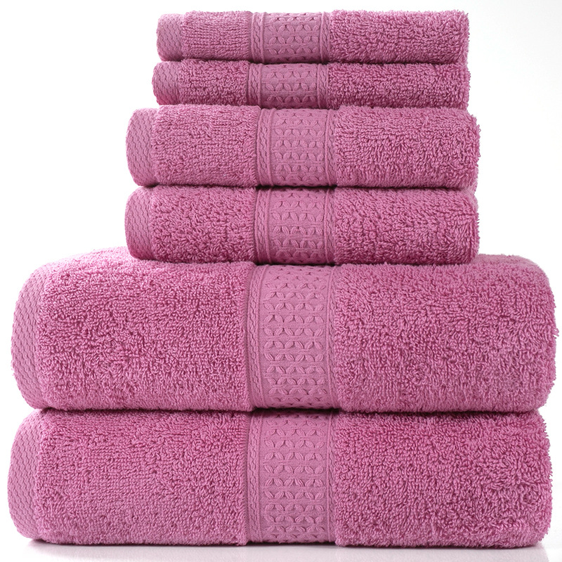 纯棉毛巾吸水浴巾柔软方巾精梳3件套 towel set 3pcs套装贴牌