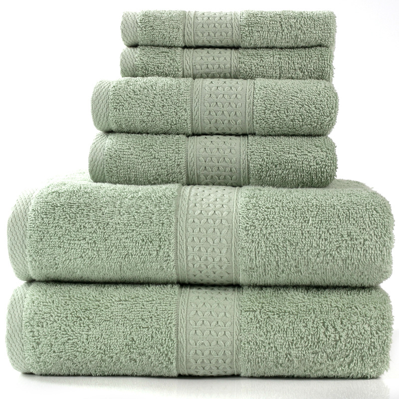 纯棉毛巾吸水浴巾柔软方巾精梳3件套 towel set 3pcs套装贴牌