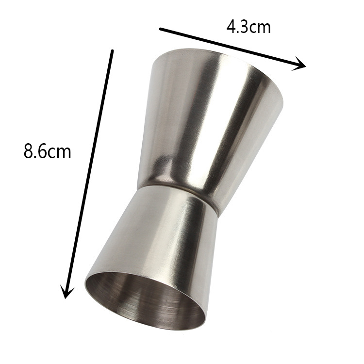 PR/0123 跨境热销 304材质不锈钢量杯 双头盎司杯 25/50ML logo可定制