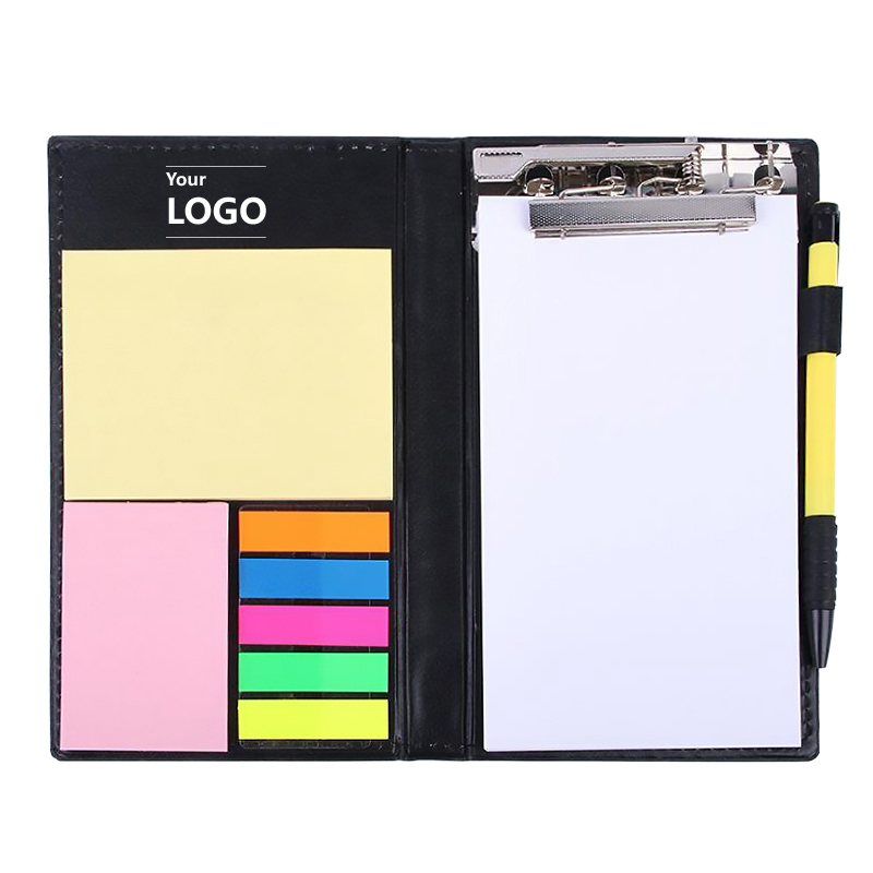 PSN1013 - Memo Pad Holder with Sticky Notes Set 商务办公定制logo便利贴套装带笔PU便签夹可撕创意皮质便签本