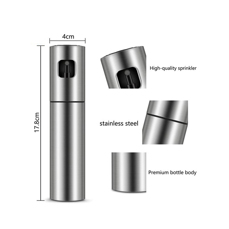 厂家直销304不锈钢喷油瓶家庭厨房按压式喷雾式油瓶烧烤油壶调味工具