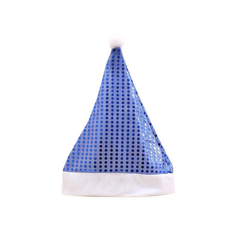 F517085 圣诞节装饰品 小礼品 儿童成人亮片帽子 圣诞帽批发五色可选