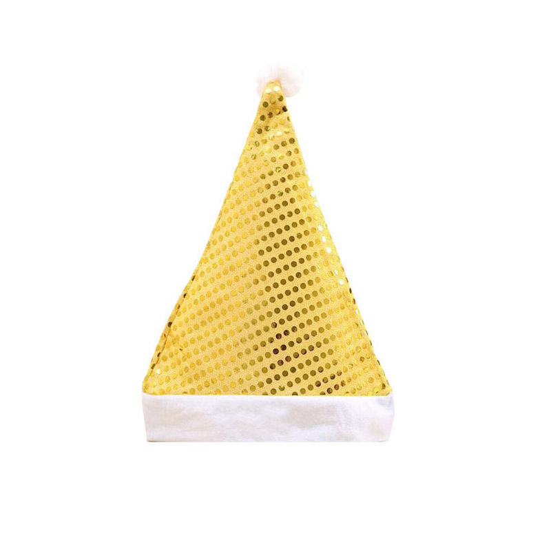 F517085 圣诞节装饰品 小礼品 儿童成人亮片帽子 圣诞帽批发五色可选