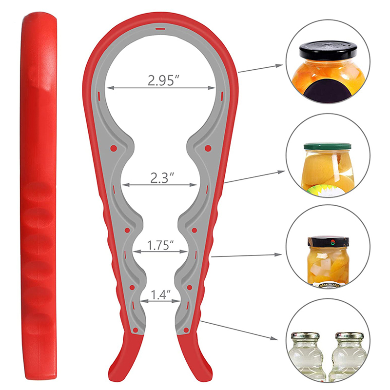 跨境热销 新款开罐器 家用软胶防滑开瓶器创意多功能四合一开瓶器