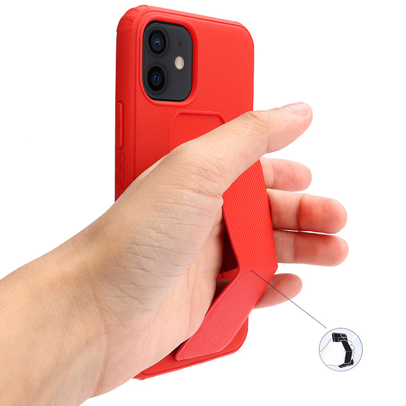适用iphone12pro腕带支架手机壳 苹果XSMAX手机保护套全包磨砂壳