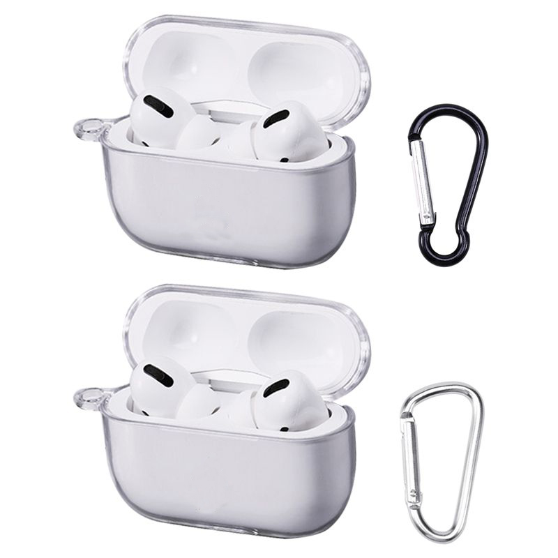 适用Airpods Pro保护套苹果蓝牙耳机airPods硬壳3代素材保护壳透明带登山扣