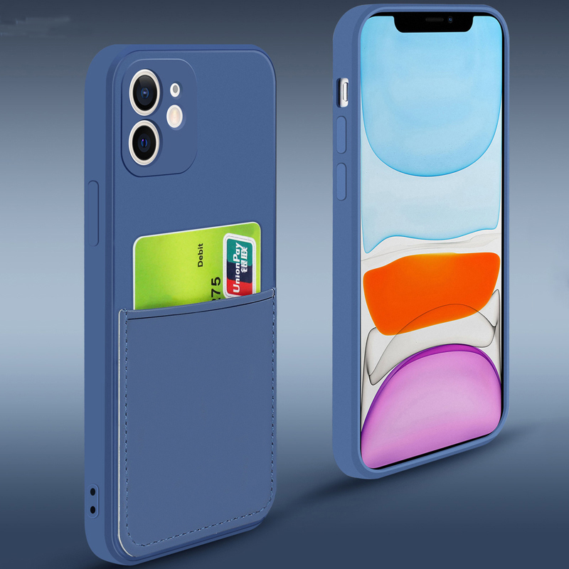 适用于iphone12仿液态硅胶插卡手机壳苹果12 Pro全型号软壳批发壳