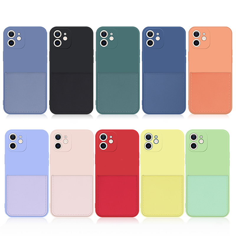适用于iphone12仿液态硅胶插卡手机壳苹果12 Pro全型号软壳批发壳