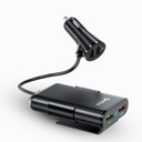 QC3.0前后座车载充电器快充8A一拖四 4USB带线多功能闪充四口车充
