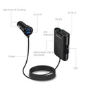 QC3.0前后座车载充电器快充8A一拖四 4USB带线多功能闪充四口车充