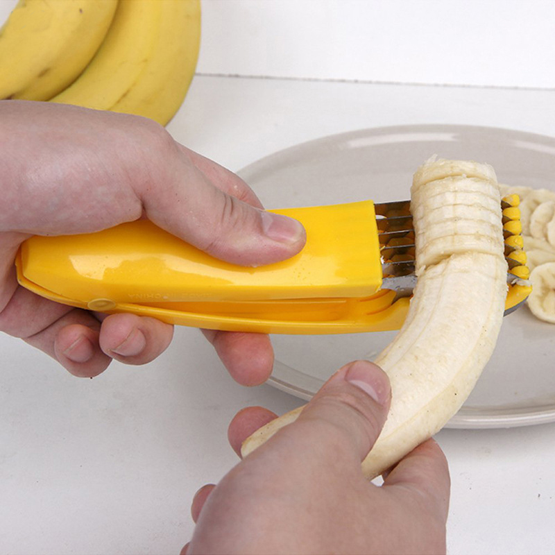 厂家直销厨房创意实用不锈钢香蕉切片器 火腿水果切片神器