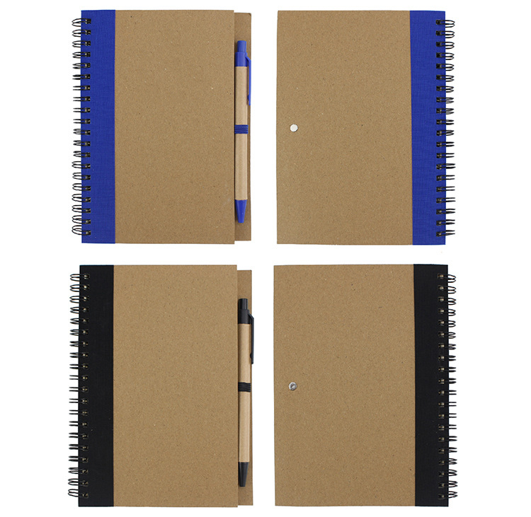 PSN1021 - Kraft Loose-leaf Spring Notebook厂家批发牛皮纸线圈本定做商务办公活页笔记本学生记事本定制logo