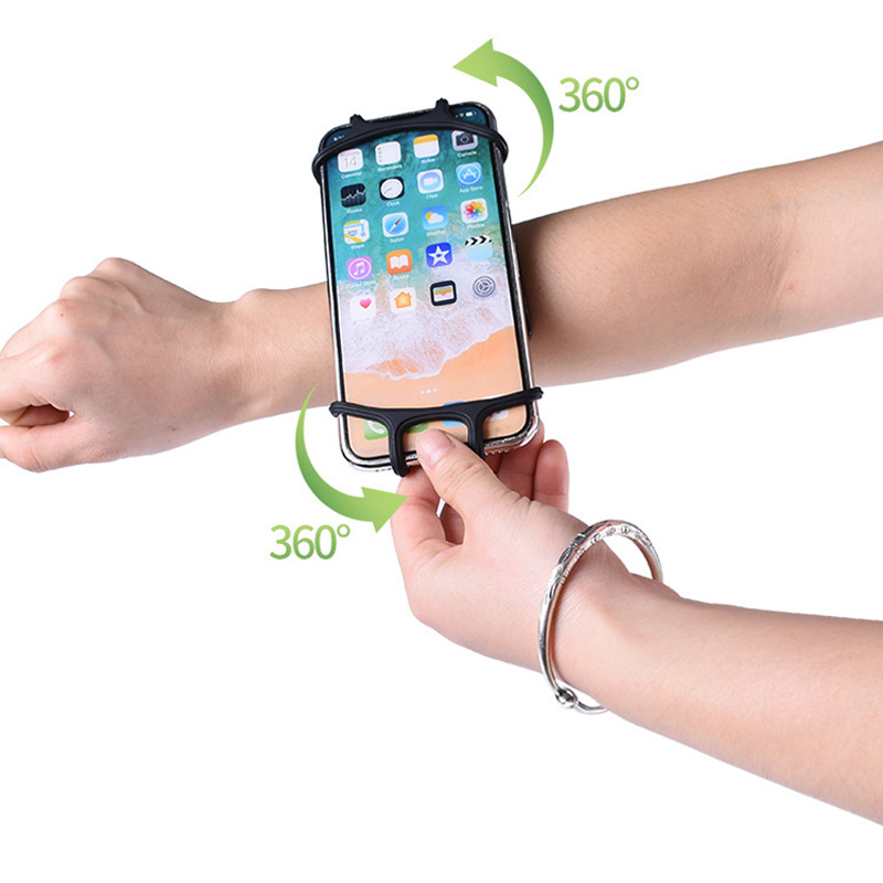 现货手机臂包硅胶臂带腕带跑步运动360度旋转硅胶手机腕带手臂包