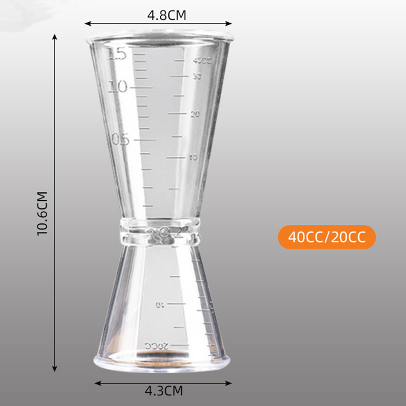 毫升计量器带刻度PC树脂双头盎司杯 量杯安士杯量酒器 40cc
