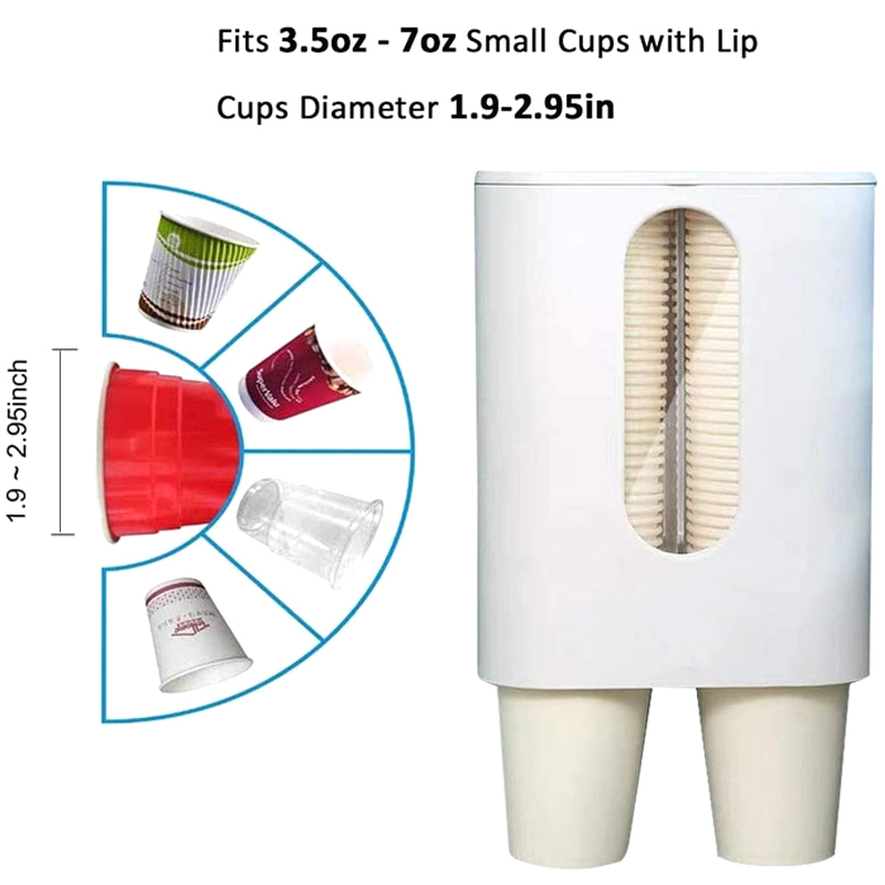 一次性杯架家用取杯器饮水机防尘水杯架壁挂双筒纸杯自动置物架