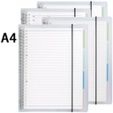 PSN1015 - A5 B5 A4 Loose-Leaf Binder Notebook A5/B5/A4黑白PP笔记本活页本绑带金属夹活页本供应批发带替芯隔页