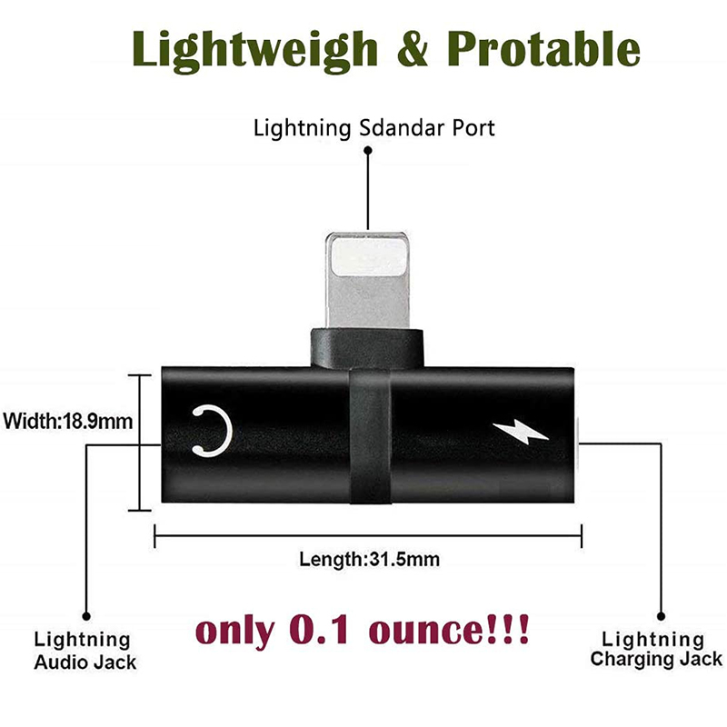 适用于苹果7耳机转接头四合一充电听歌双lightning手机音频转接线