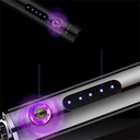 个性迷你圆筒usb充电双电弧打火机金属防风按键电量显示点烟器