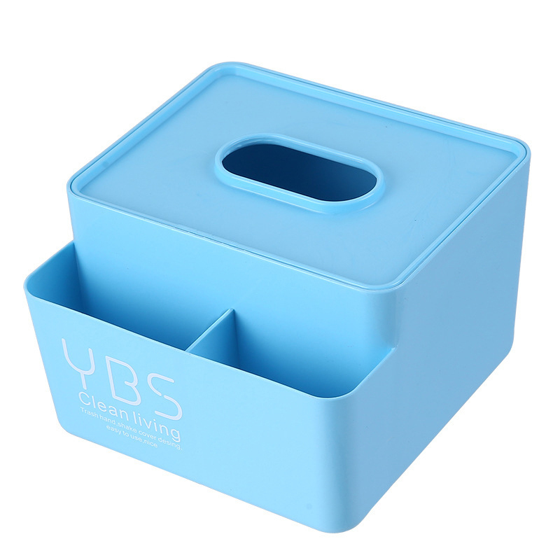 HOB6038 - Multifunction Plastic Tissue Box 多功能纸巾盒客厅遥控器收纳盒桌面抽纸盒家用欧式餐巾纸抽盒创意