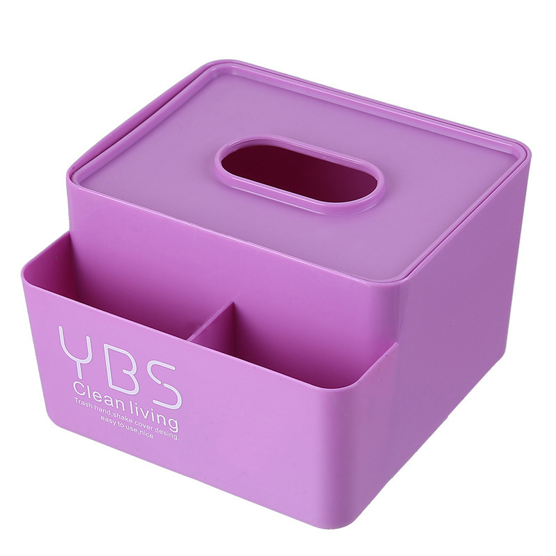 HOB6038 - Multifunction Plastic Tissue Box 多功能纸巾盒客厅遥控器收纳盒桌面抽纸盒家用欧式餐巾纸抽盒创意