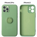 适用iPhone12手机壳苹果SE液态硅胶创意支架指环XR精孔全包保护套