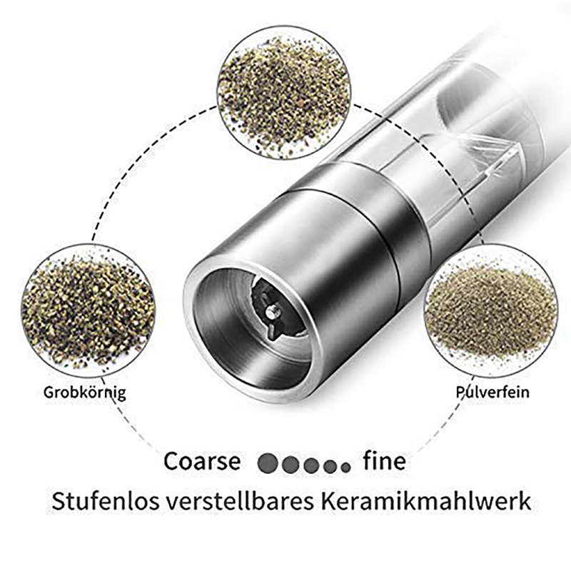不锈钢研磨器 出口2合1胡椒磨 手动盐胡椒 手动研磨器