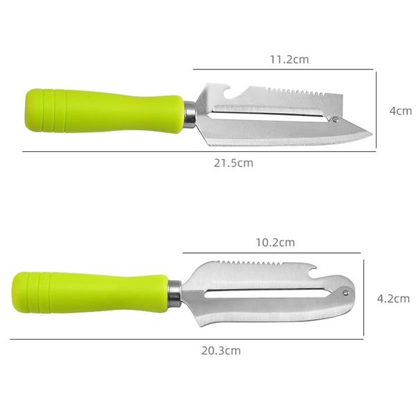 厂家批发 三合一削皮器 不锈钢削皮刀 水果蔬菜刮皮器 创意刨子