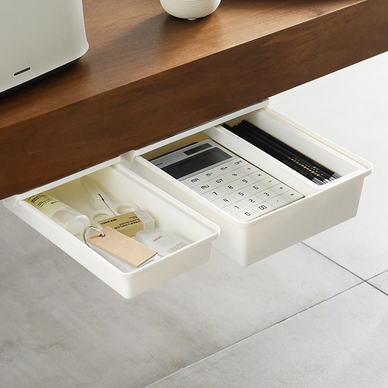 HOB6040 - Desktop Bottom Drawer Storage Box中号桌底式抽屉收纳盒办公桌桌面盒桌底隐藏隐藏盒橱柜抽屉 7060 7062