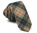 40%羊毛领带男士6cm窄版格子印花领带休闲韩版窄领带嵊州工厂直销