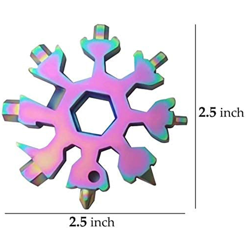 18合1八角雪花工具卡多功能雪花螺丝刀雪花扳手工具 雪花形工具卡