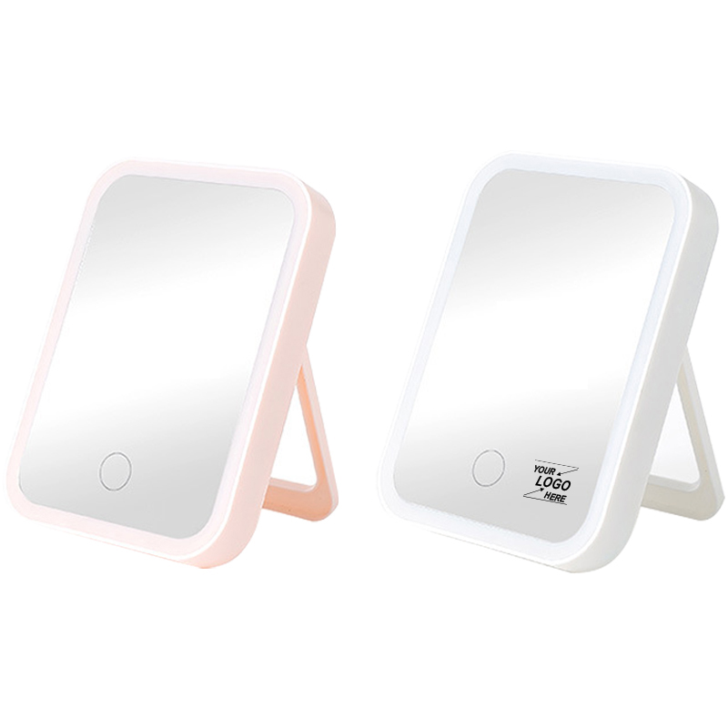Plastic LED Lighted Folding Makeup Mirror