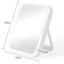 Plastic LED Lighted Folding Makeup Mirror    Led Monochrome Rechargeable Makeup Mirror