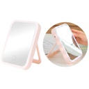 Plastic LED Lighted Folding Makeup Mirror    Led Monochrome Rechargeable Makeup Mirror
