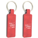 Stitched Leatherette Rectangle Key Tag / Key Ring