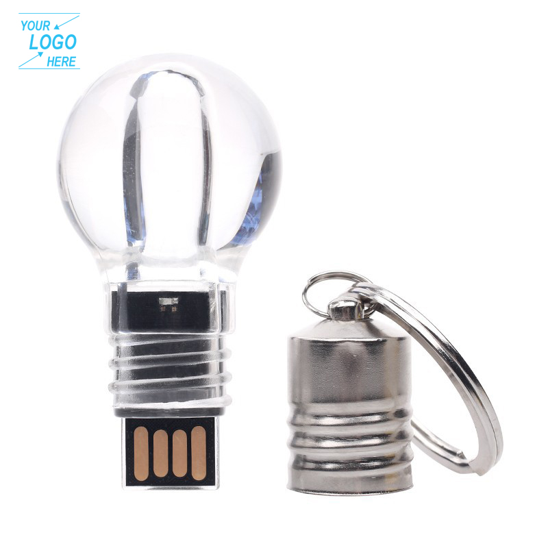 8GB Light Bulb Shaped USB Flash Drive with Keychain