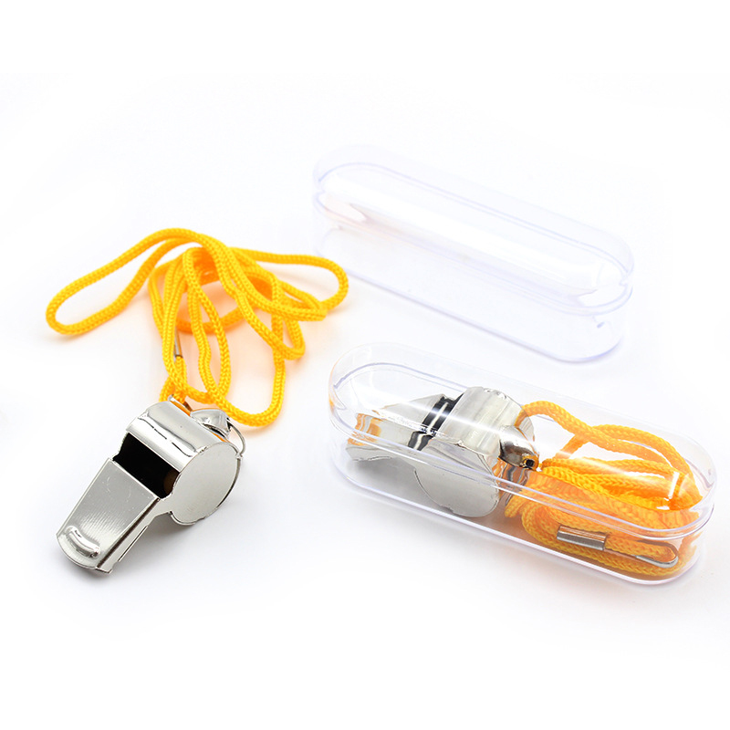 Stainless Steel Whistle With Lanyard