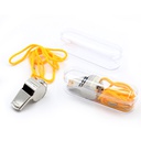 Stainless Steel Whistle With Lanyard