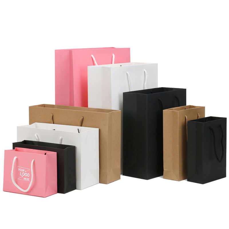 11.81 x 7.09 x 3.94 Inch White Cardboard Shopping Bag