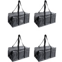 Large Black Reusable Grocery Tote Bags with zipper