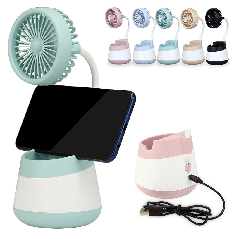 USB Handheld fan with mobile phone stand