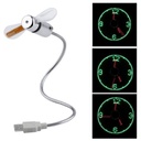 USB Powered LED Light Clock Desk Fan