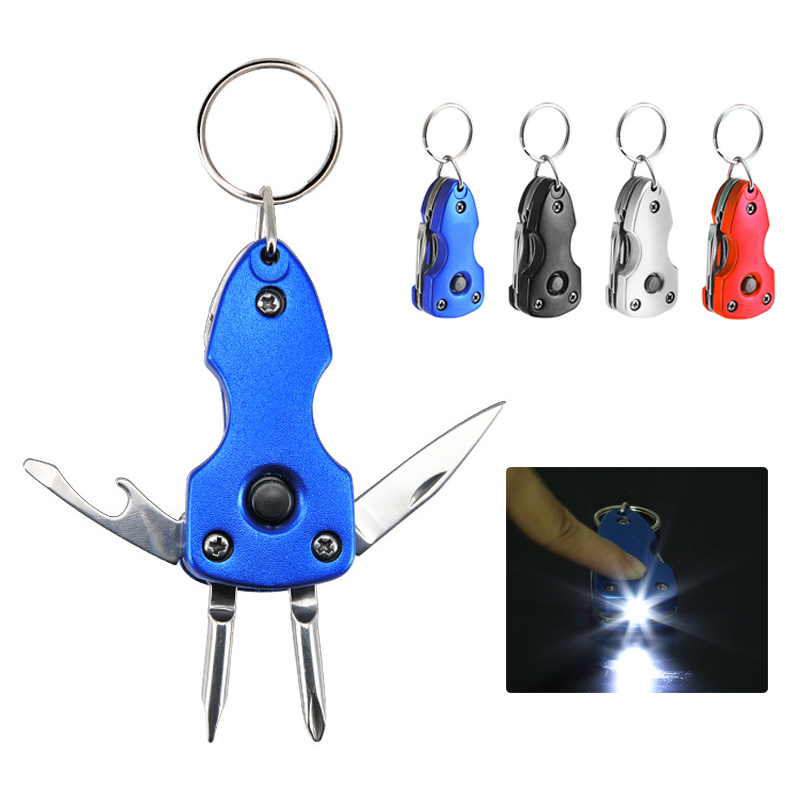 Multifunction Folding Pocket Mini Tool LED Keychain