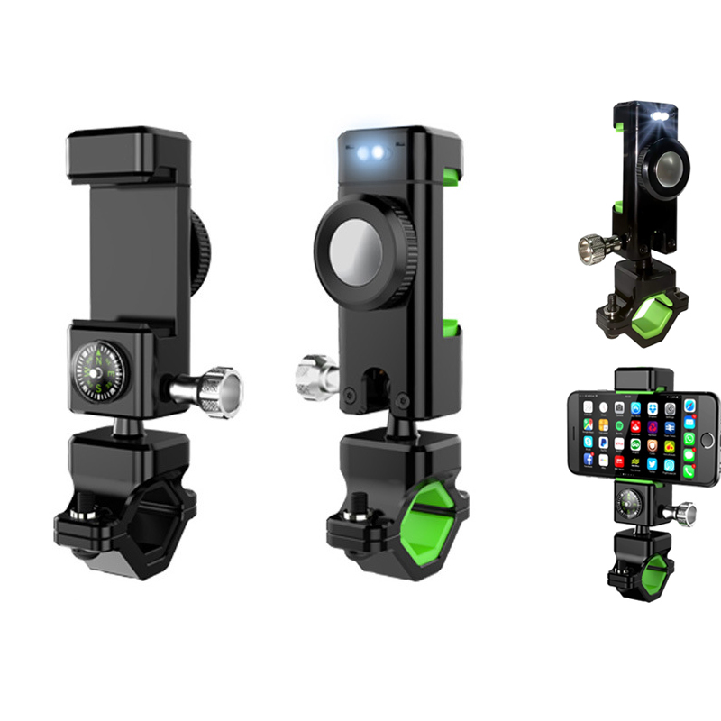 Bicycle/Motorcycle Phone Holder With  Compass and LED