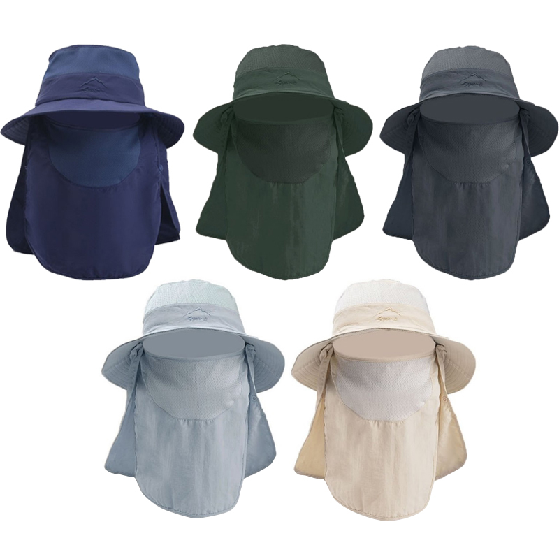 Sun Bucket Hat with Face Neck Flaps