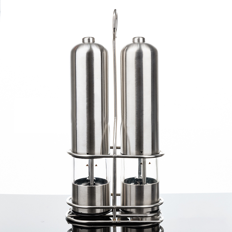 Electric Stainless Steel Salt and Pepper Mill Set 