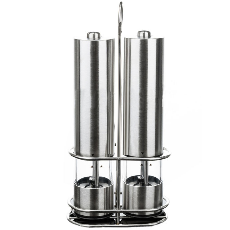 Electric Stainless Steel Salt and Pepper Mill Set 