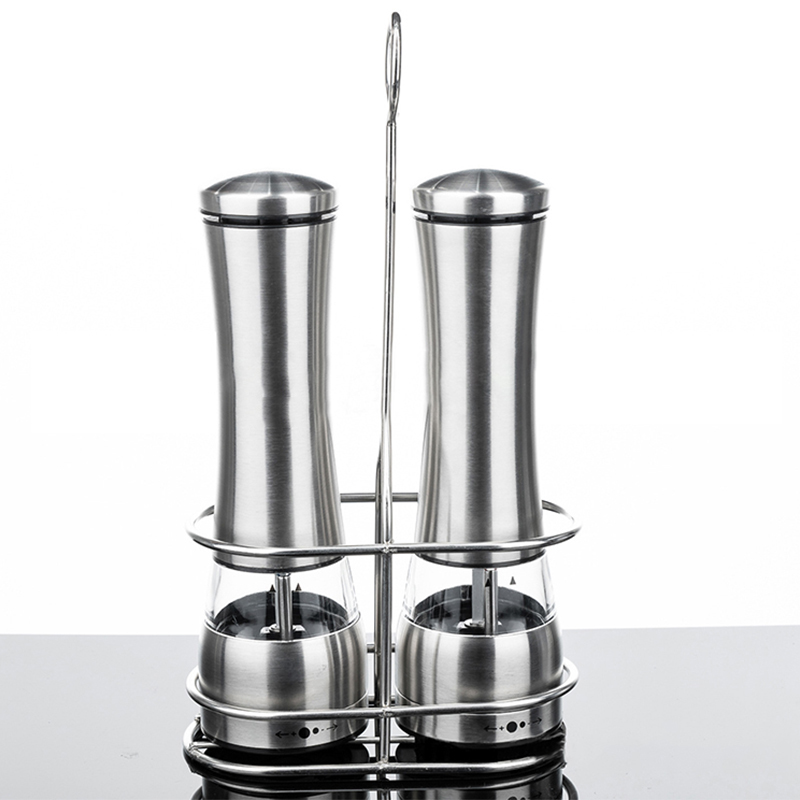 Electric Stainless Steel Salt and Pepper Mill Set 