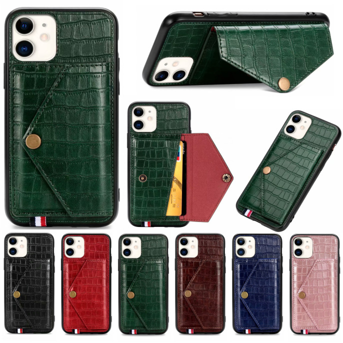 Crossbody iPhone 11 / 12 Wallet Case with Zipper Credit Card