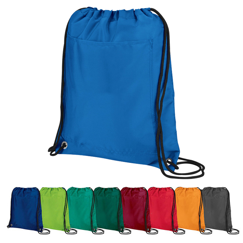 Drawstring Bag with Front Pouch